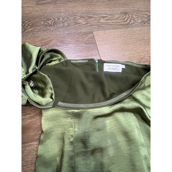 Free People x Fame & Partners Ruffle One Shoulder Cara Mini Dress Green Sz 4 - Picture 12 of 16